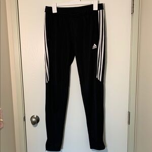 Adidas Black Joggers with White Stripes